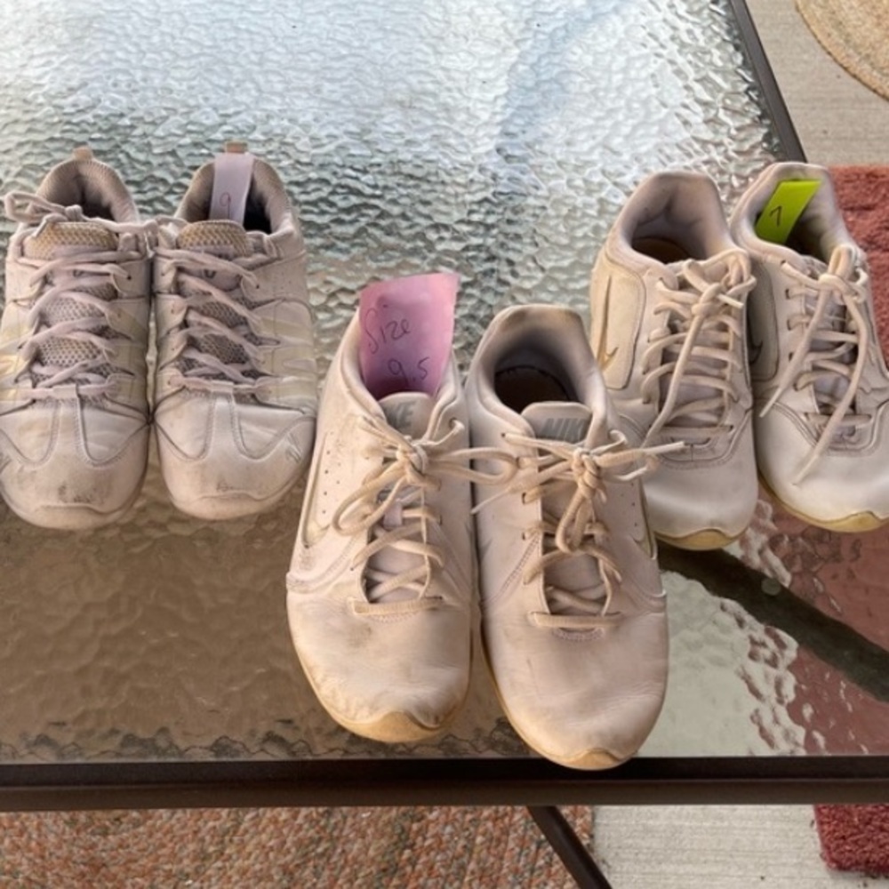 3 pair of old cheer shoes